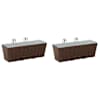 vidaXL Piire 2 tk Pruun 50 x 17 x 17 cm Metall