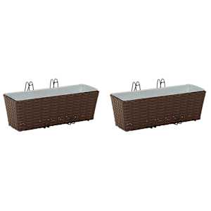 vidaXL Piire 2 tk Pruun 50 x 17 x 17 cm Metall