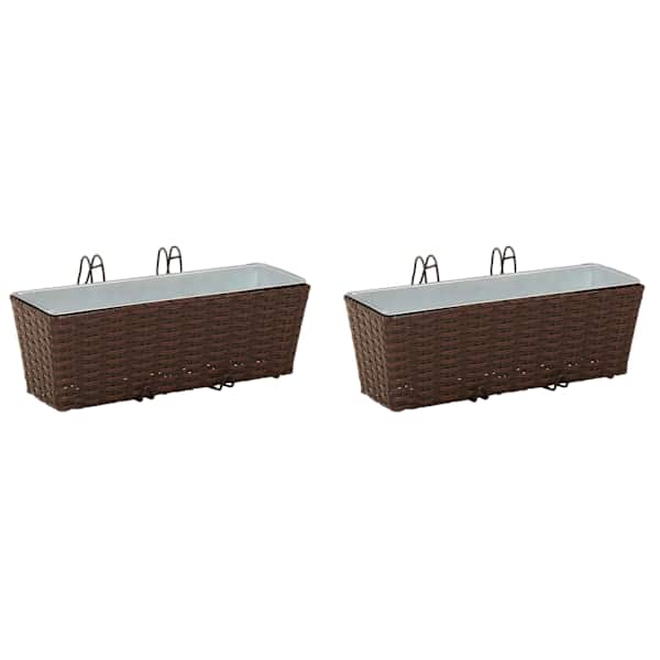 vidaXL Piire 2 tk Pruun 50 x 17 x 17 cm Metall