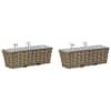 vidaXL Piire 2 tk Hall 50 x 17 x 17 cm Metall