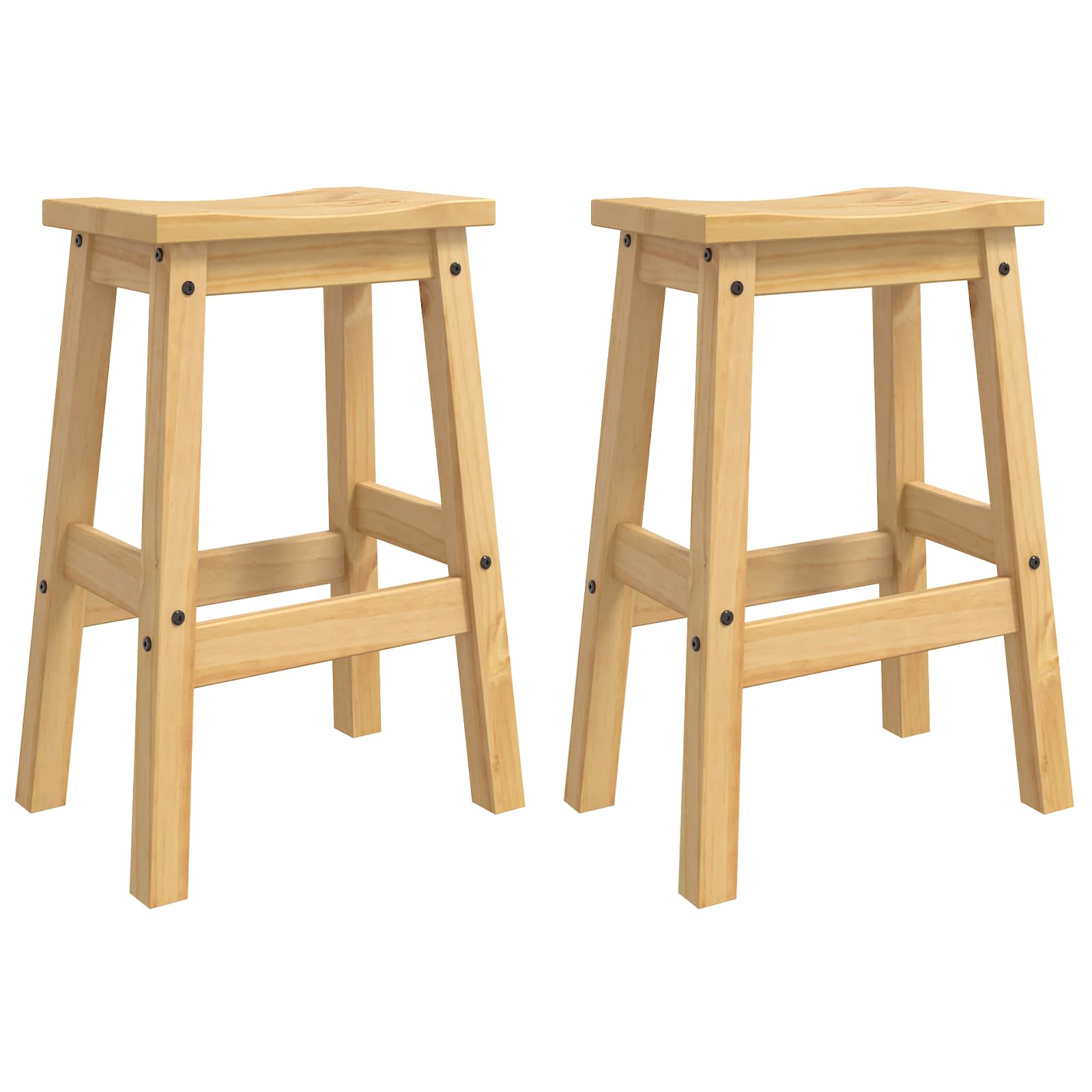 Barkruk 2 pcs Honing Wax 44 x 30 x 63 cm Massief dennenhout image 1