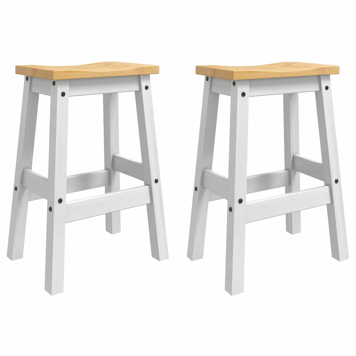 Barbænk 2 stk. 44 x 30 x 63 cm Massiv fyr - Billede 2