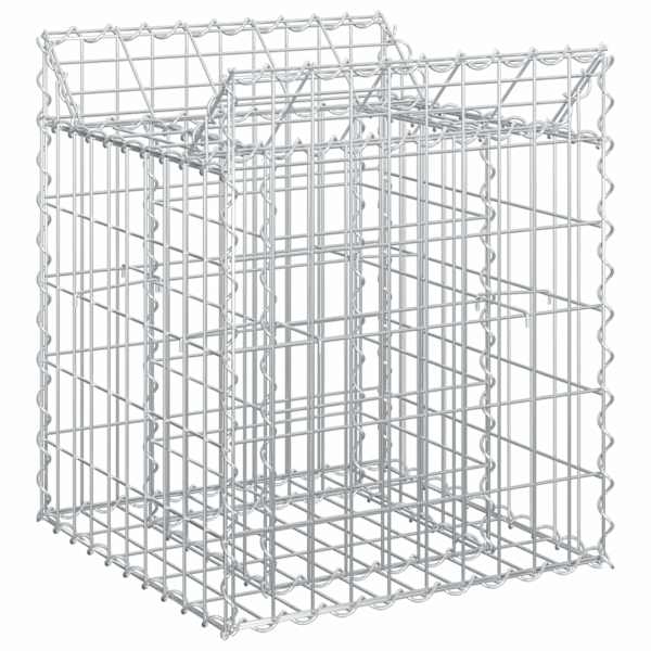 vidaXL Gabioni t&otilde;stetud voodi 50 x 50 x 60 cm Tsingitud teras H&otilde;bedane