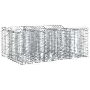 vidaXL Gabioni t&otilde;stetud voodi 150 x 100 x 60 cm Tsingitud teras