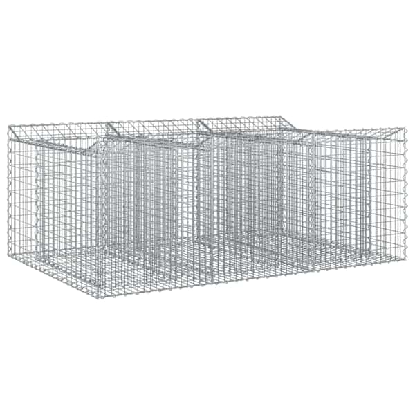 vidaXL Gabioni t&otilde;stetud voodi 150 x 100 x 60 cm Tsingitud teras