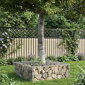 Gabionska dvignjena postelja srebrna