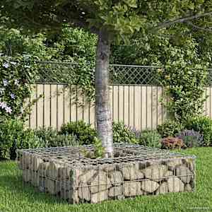 Gabionska dvignjena postelja srebrna