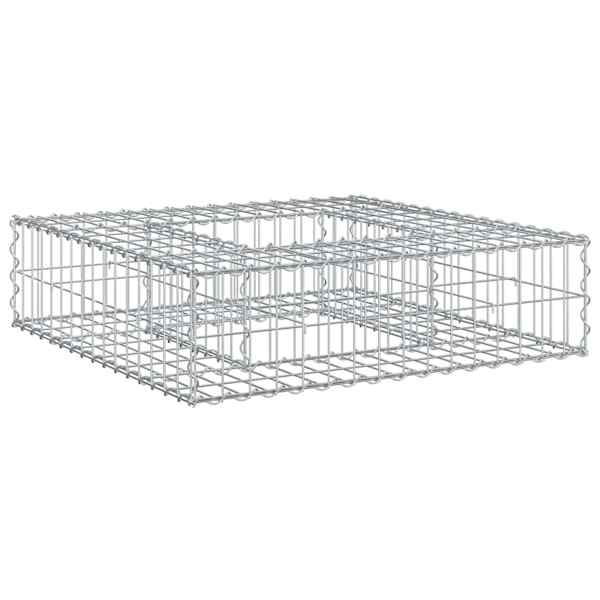 vidaXL Gabioni t&otilde;stetud voodi 80 x 80 x 20 cm Tsinkteras H&otilde;bedane