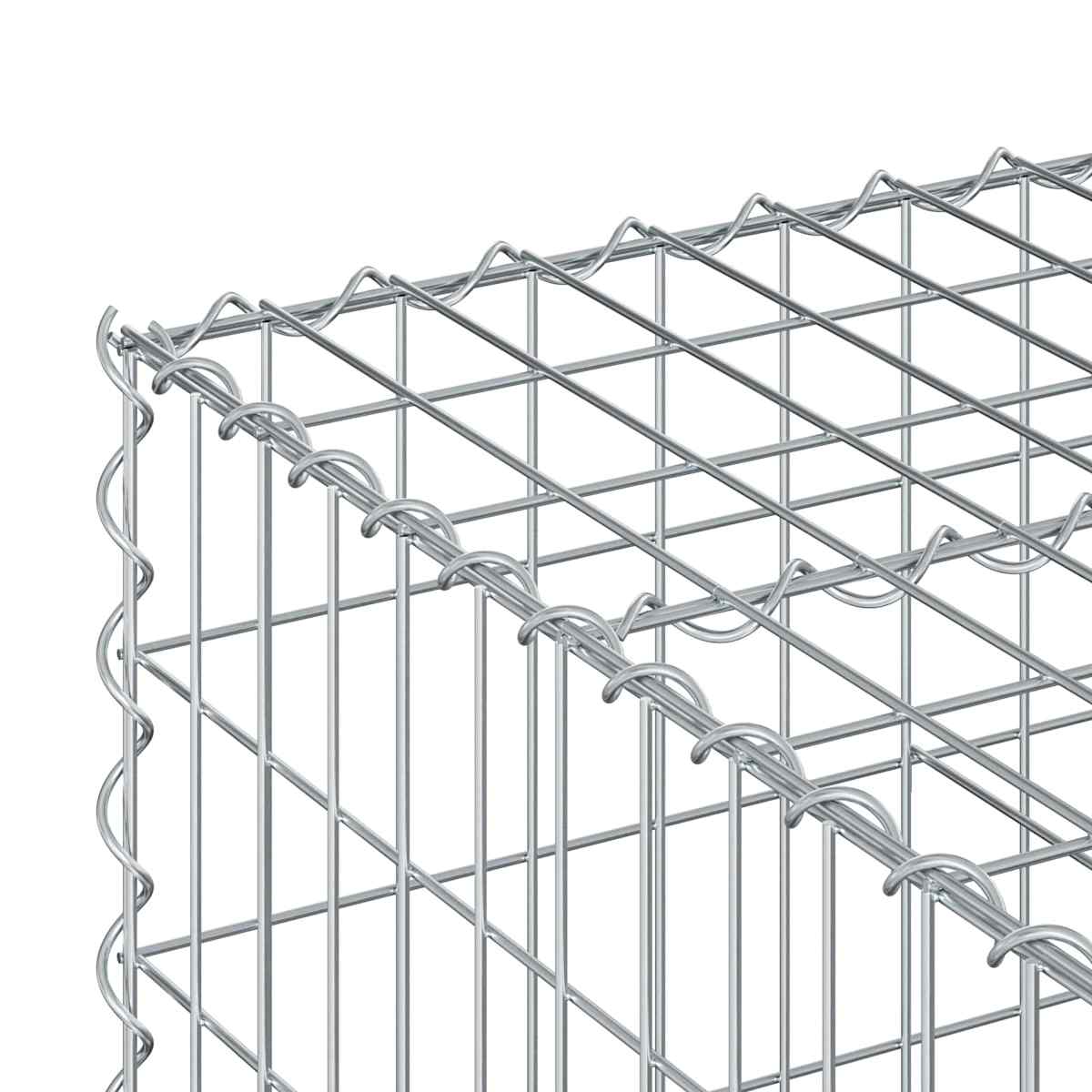 Gabion højbed Galvaniseret stål Sølv - Billede 8