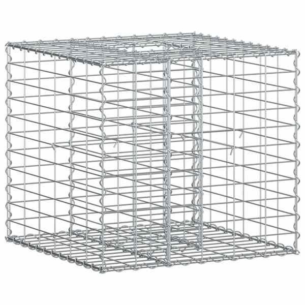 vidaXL Gabioni t&otilde;stetud voodi 60 x 60 x 55 cm Tsingitud teras H&otilde;bedane