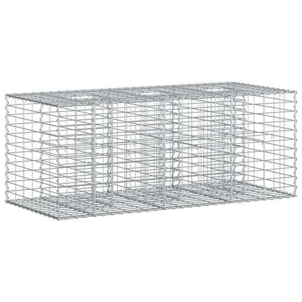 vidaXL Gabioni t&otilde;stetud voodi 140 x 60 x 55 cm Tsingitud teras