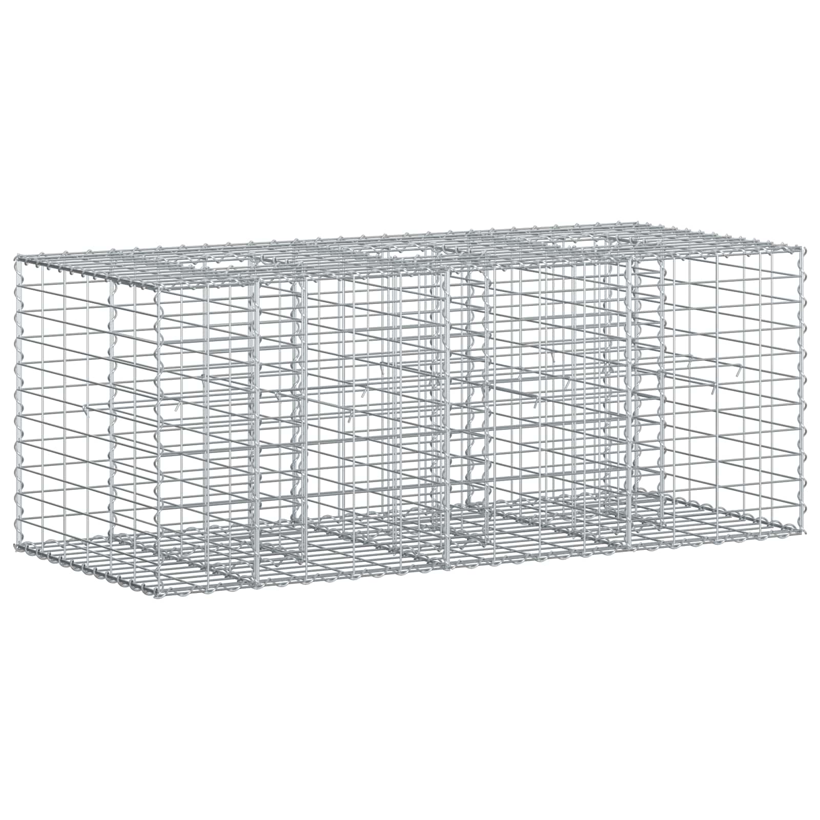 vidaXL Pat ridicat din gabion Argintiu 140 x 60 x 55 cm