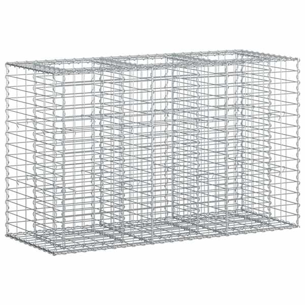 vidaXL Gabioni t&otilde;stetud voodi 130 x 50 x 80 cm Tsingitud teras