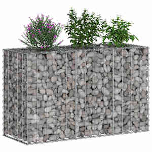 Gabionový vyvýšený záhon Stříbrná 130 x 50 x 80 cm - obrázek 2