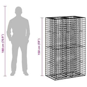 Gabionový vyvýšený záhon Stříbrná 90 x 50 x 150 cm - obrázek 9