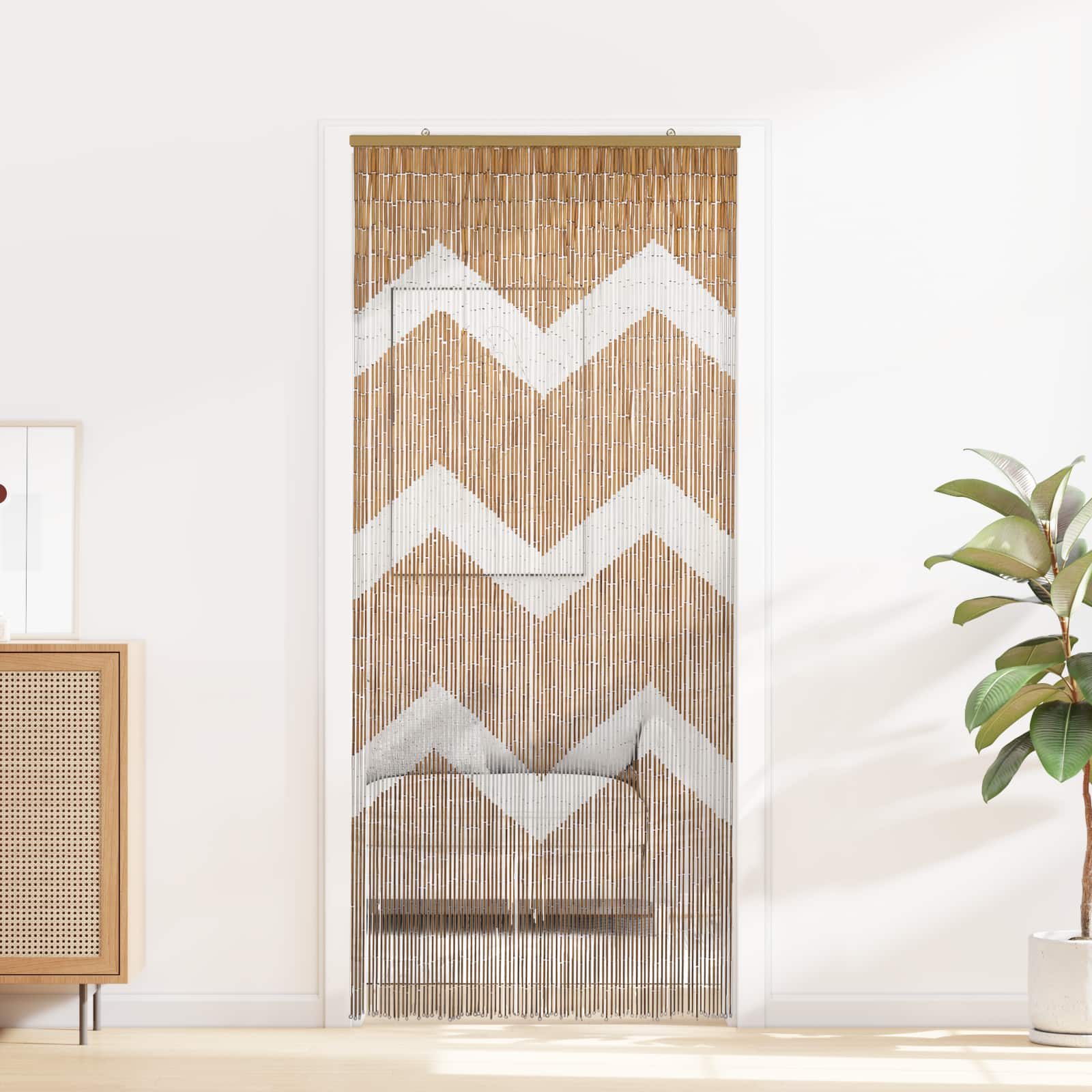 vidaXL Cortină pentru ușa de insecte multicolor 200 x 90 cm Bambus