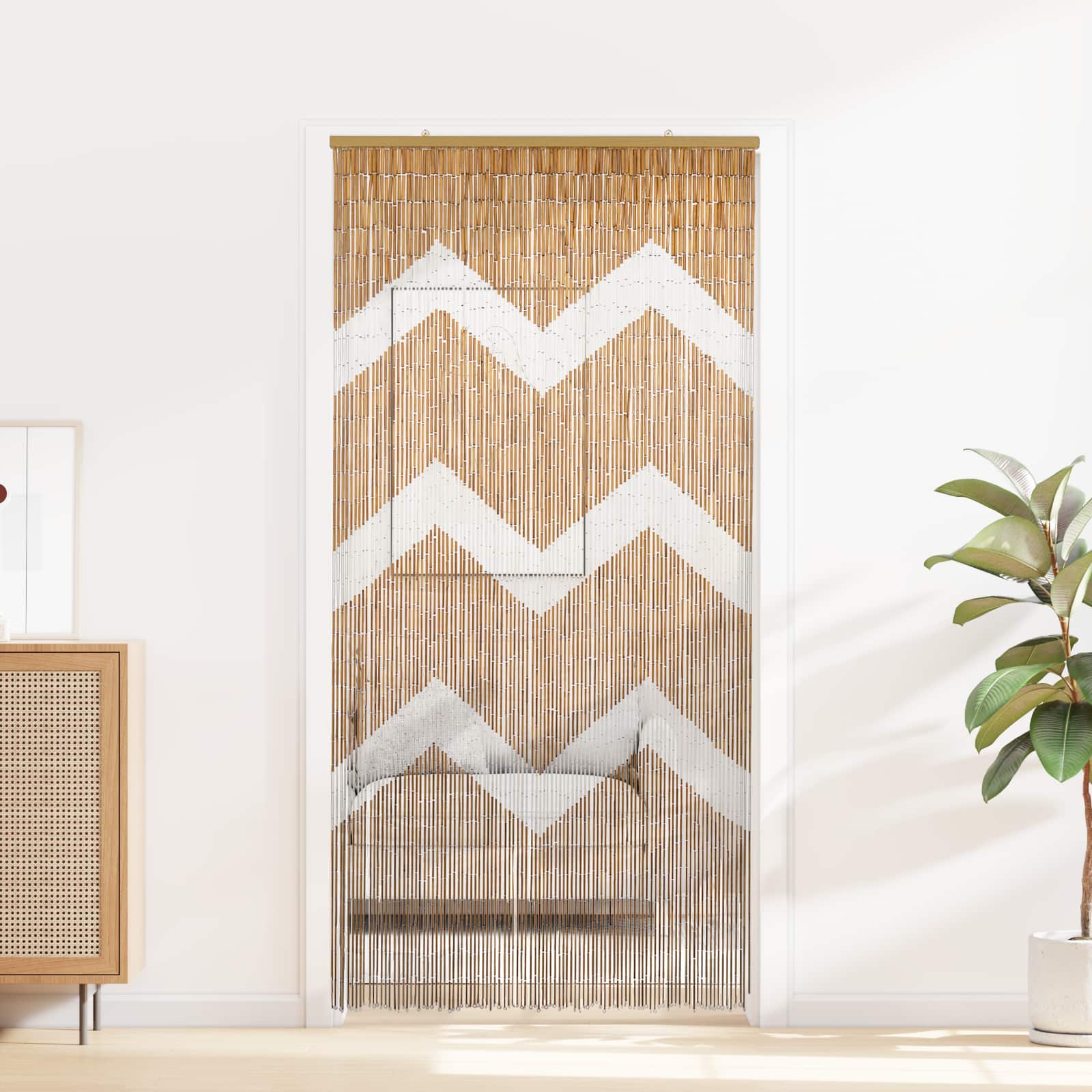 vidaXL Cortină pentru ușa de insecte multicolor 200 x 100 cm Bambus