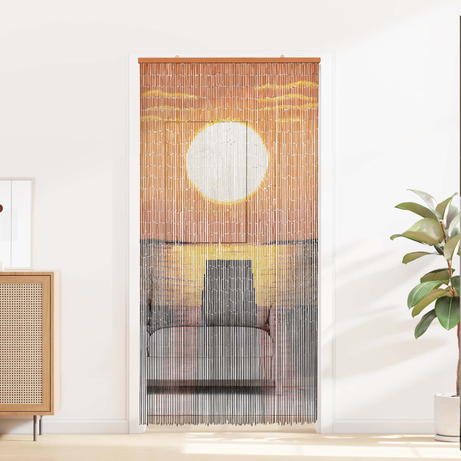 vidaXL Cortină pentru ușa de insecte multicolor 200 x 100 cm Bambus