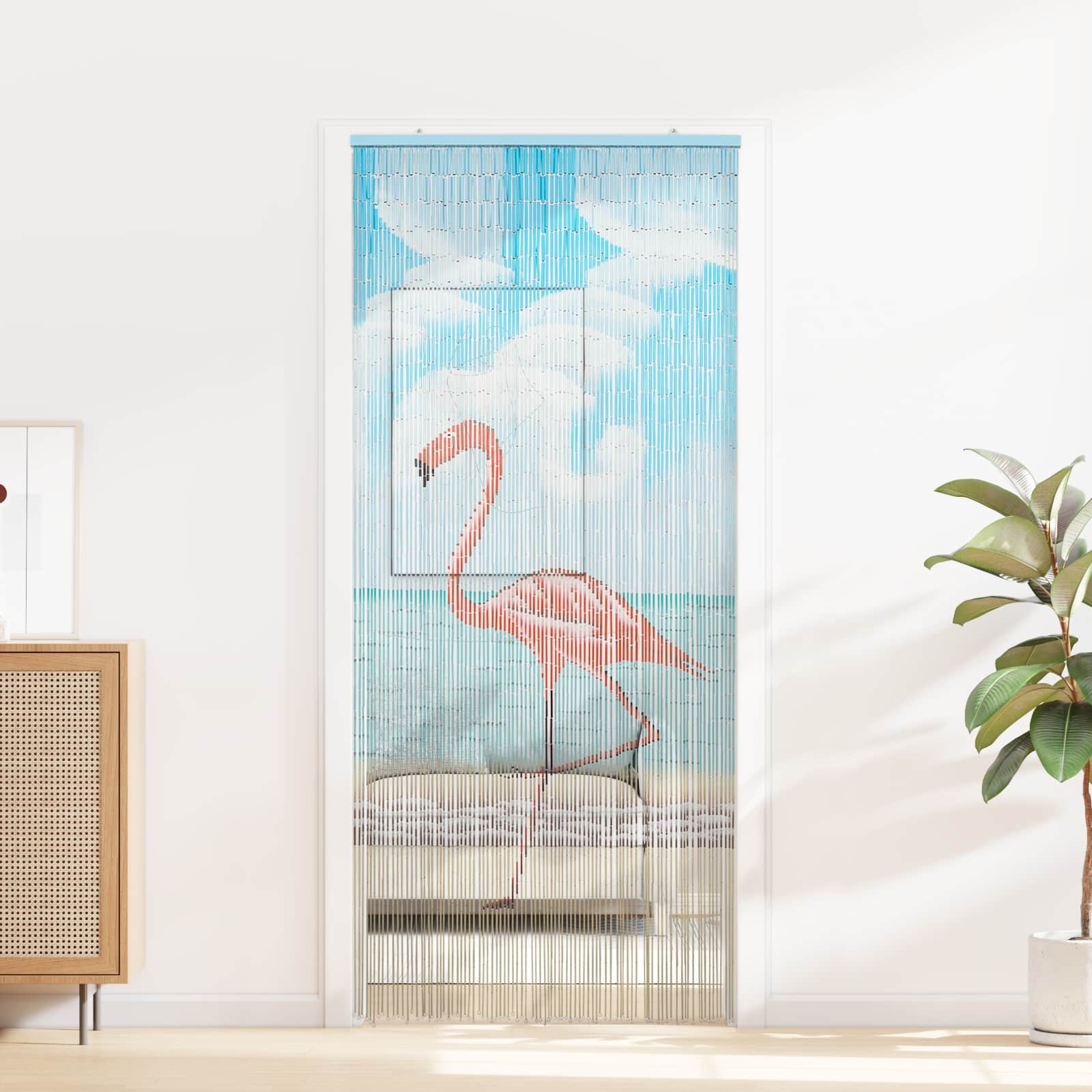 vidaXL Cortină pentru ușa de insecte multicolor 200 x 90 cm Bambus