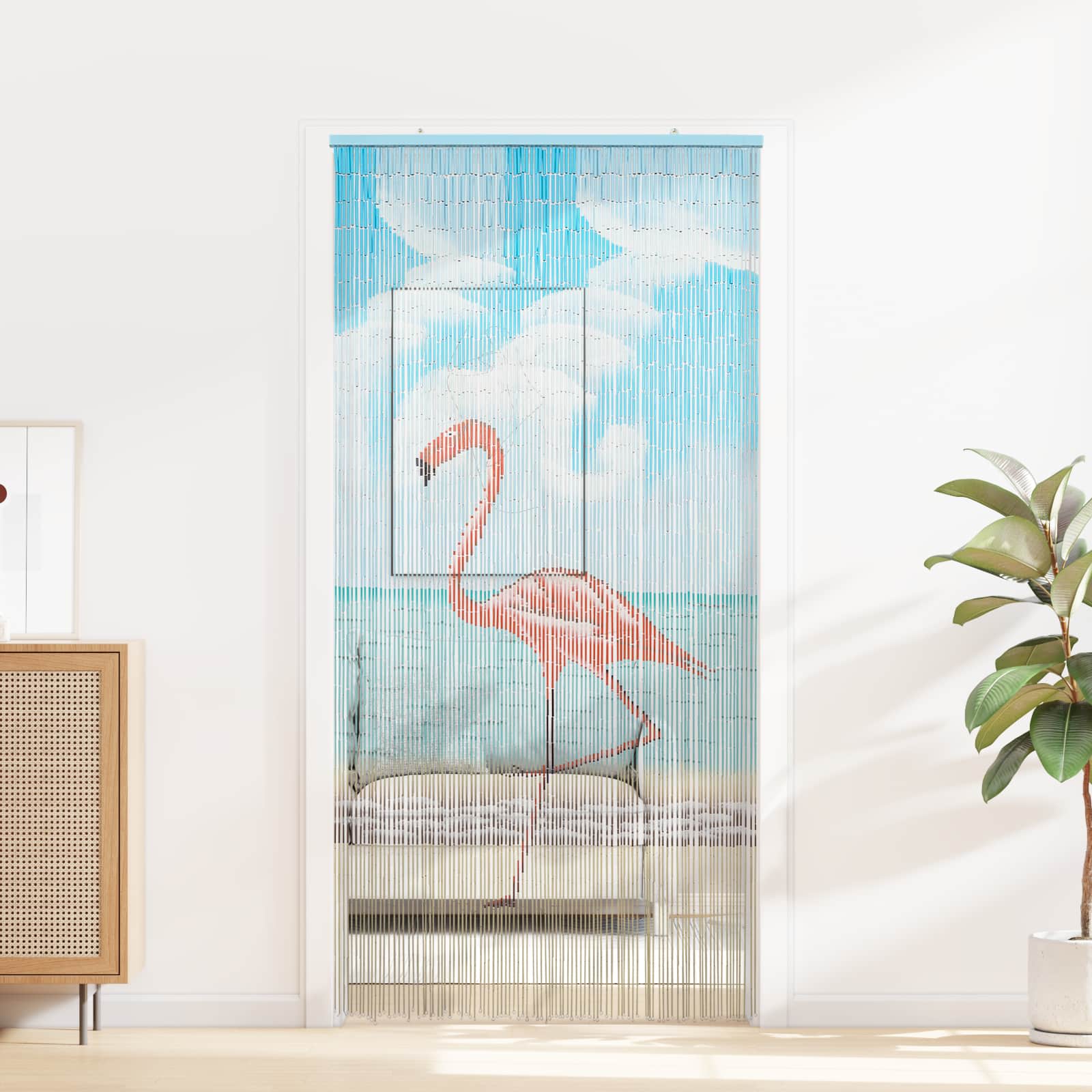 vidaXL Cortină pentru ușa de insecte multicolor 200 x 100 cm Bambus