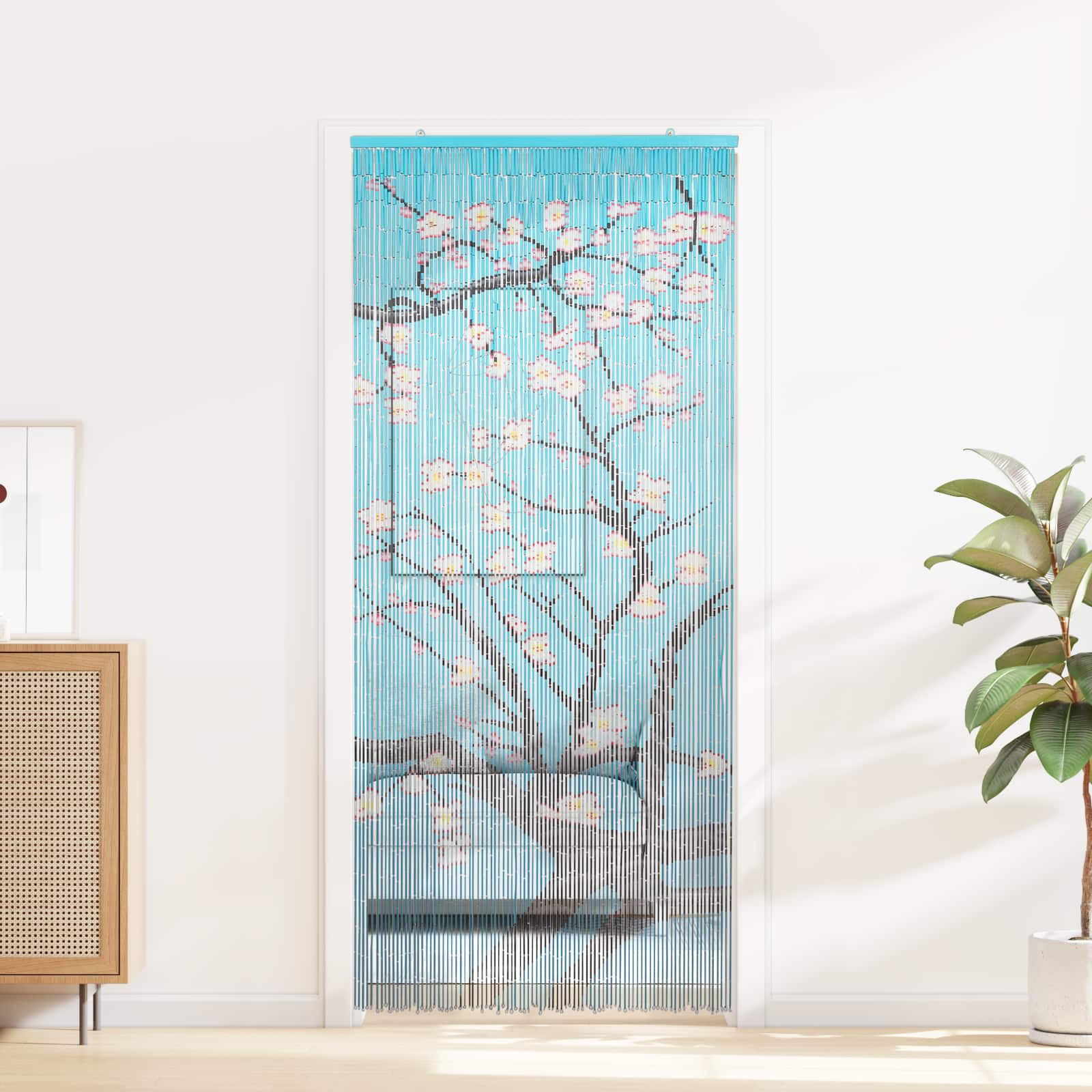 vidaXL Cortină pentru ușa de insecte multicolor 200 x 90 cm Bambus