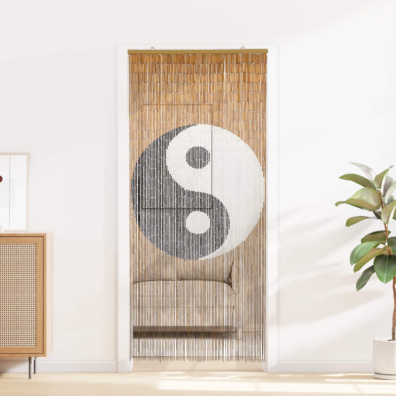 vidaXL Cortină pentru ușa de insecte multicolor 200 x 90 cm Bambus