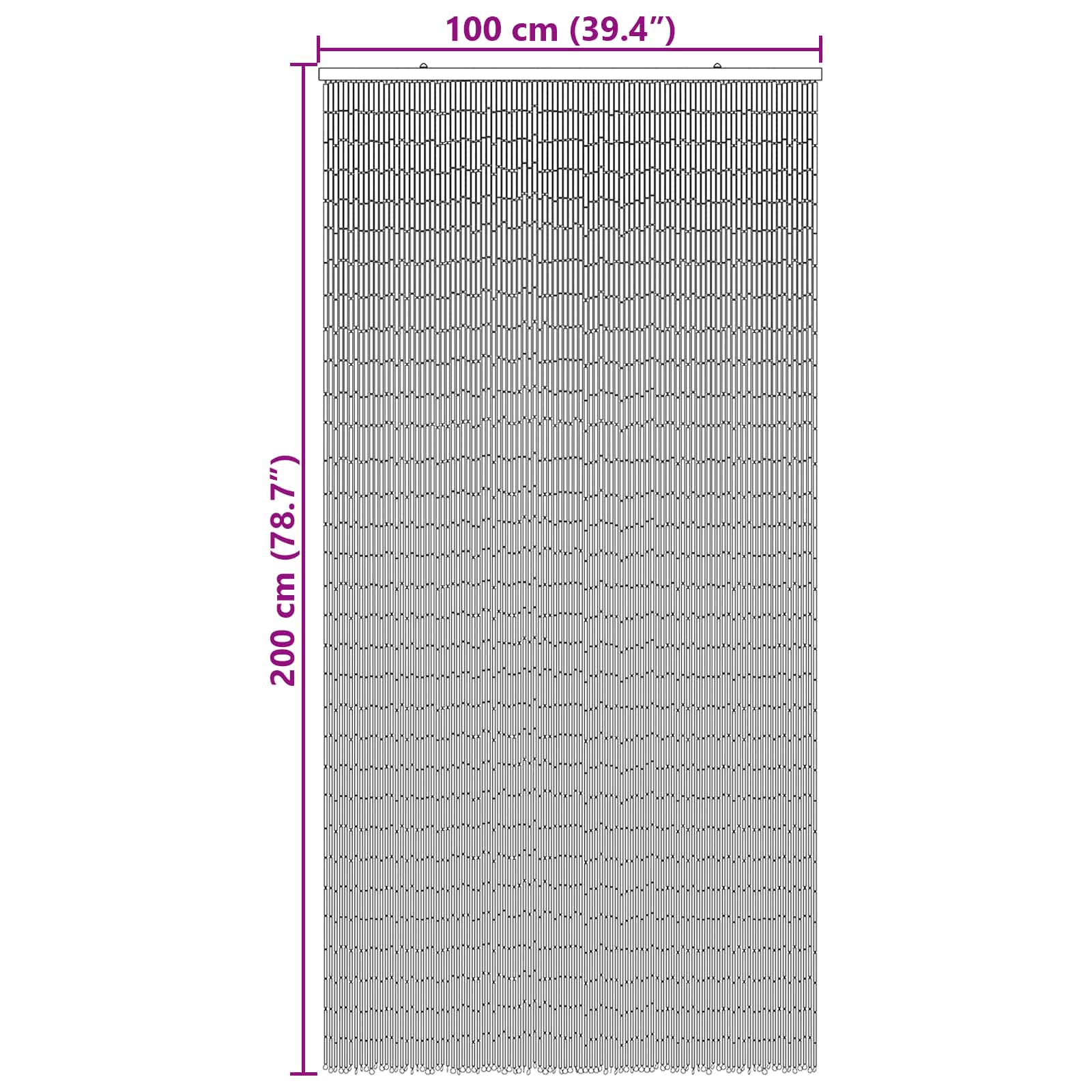 Vliegengordijn Meerkleurig 200 x 100 cm Bamboe image 5