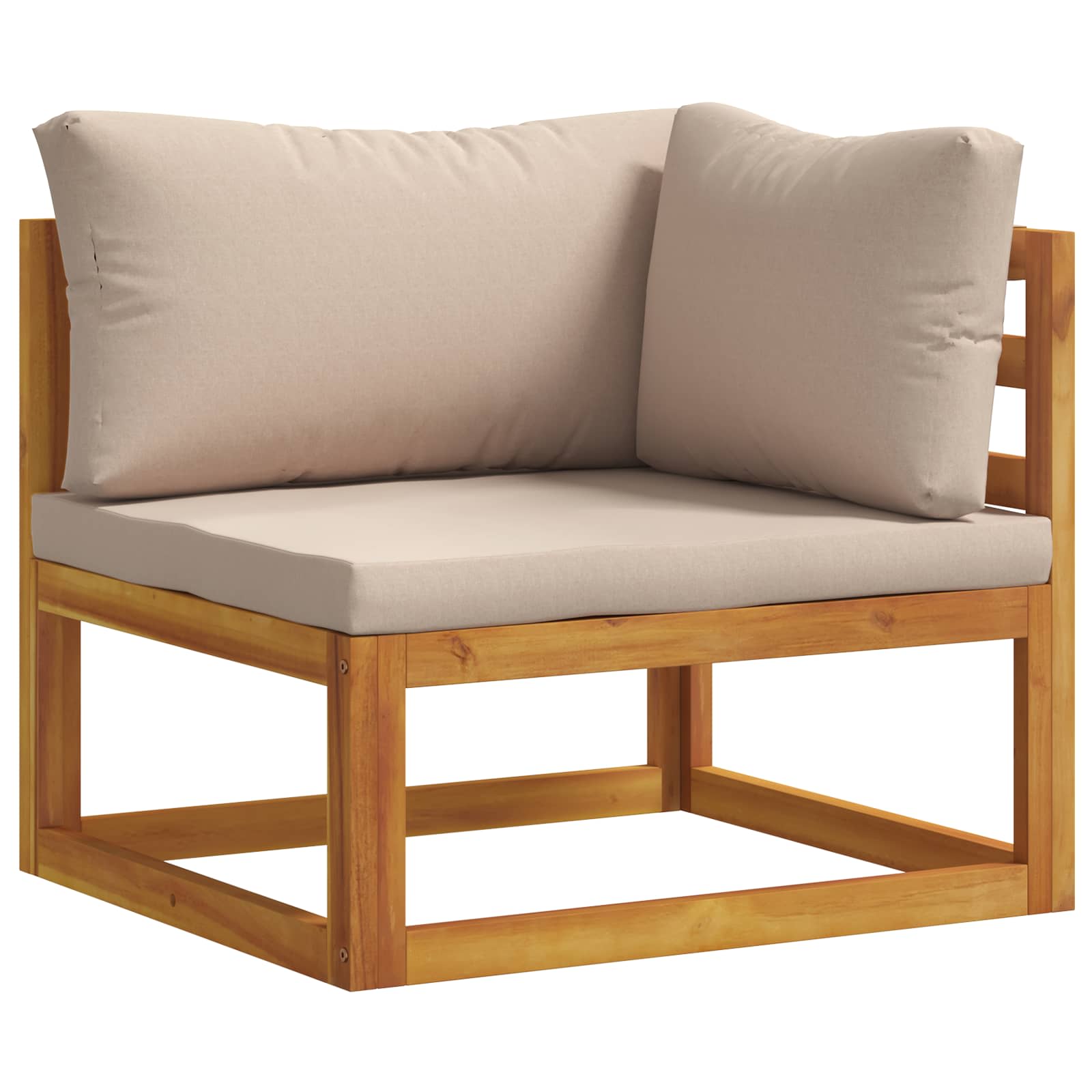 2 st Hoekbank met kussens 100 % polyester Massief Acacia image 2