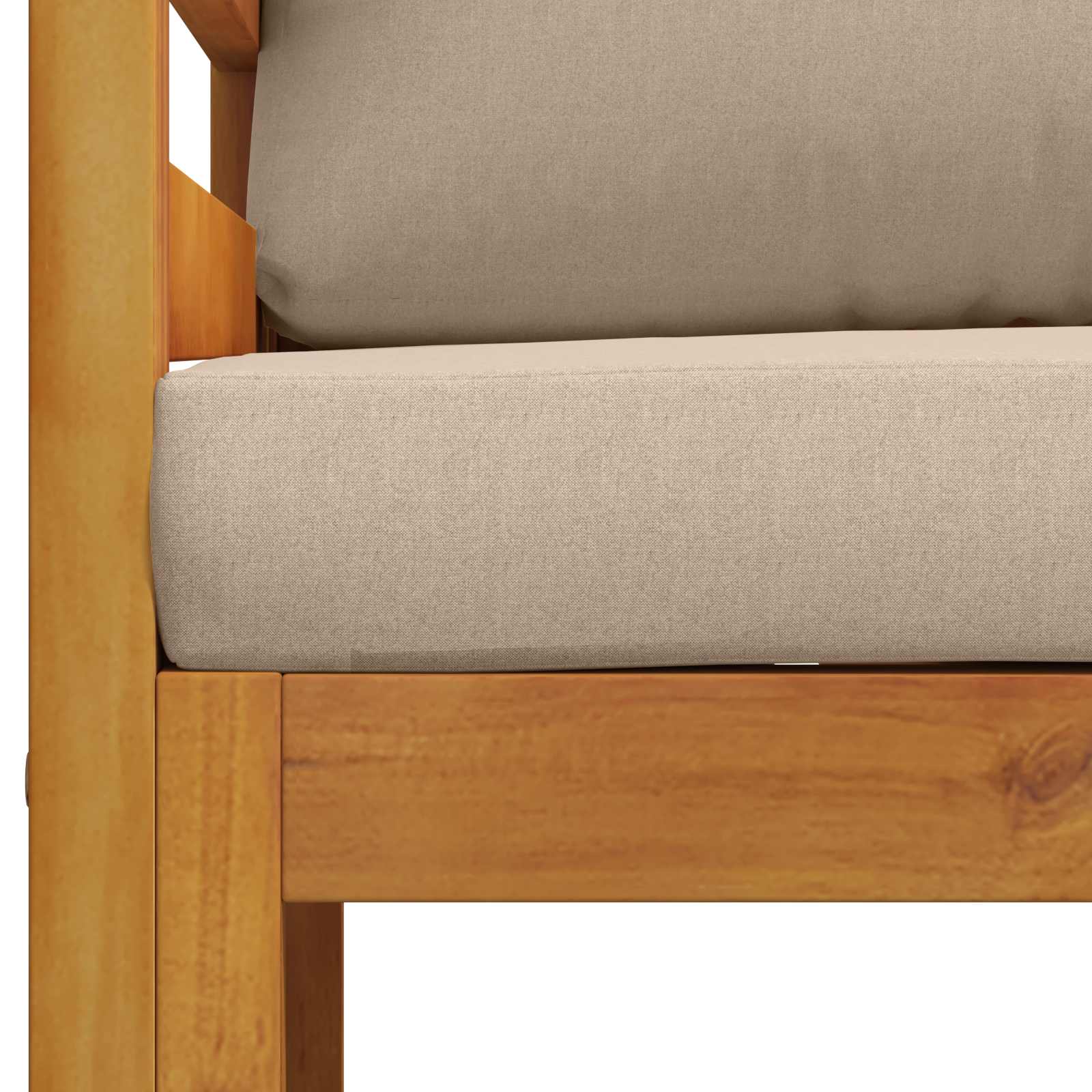 Hoekbank met kussens 100 % polyester Massief Acacia Naturel image 4
