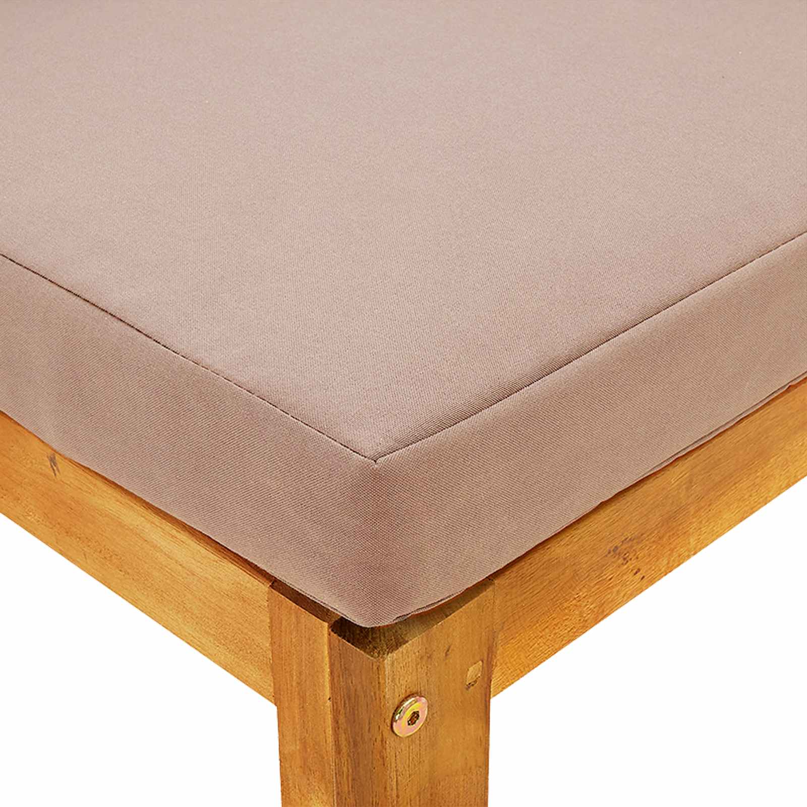 Hoekbank met kussens 100 % polyester Massief Acacia Naturel image 5