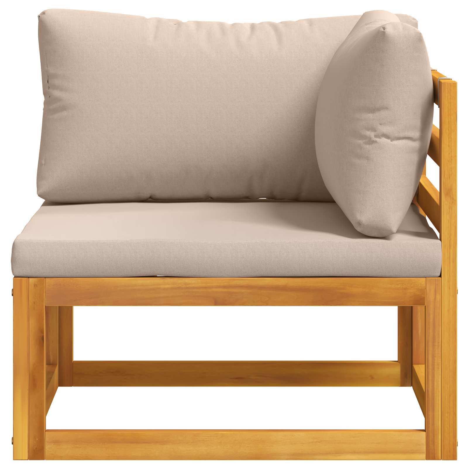 Hoekbank met kussens 100 % polyester Massief Acacia Naturel image 2