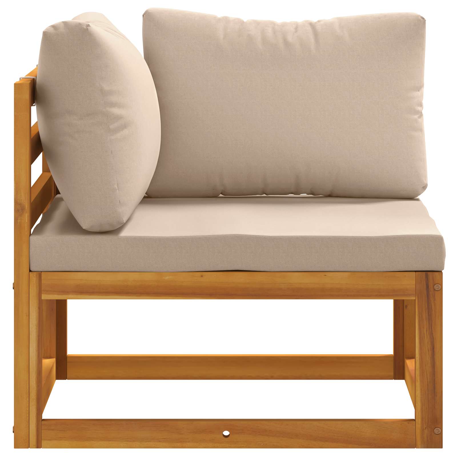 Hoekbank met kussens 100 % polyester Massief Acacia Naturel image 3