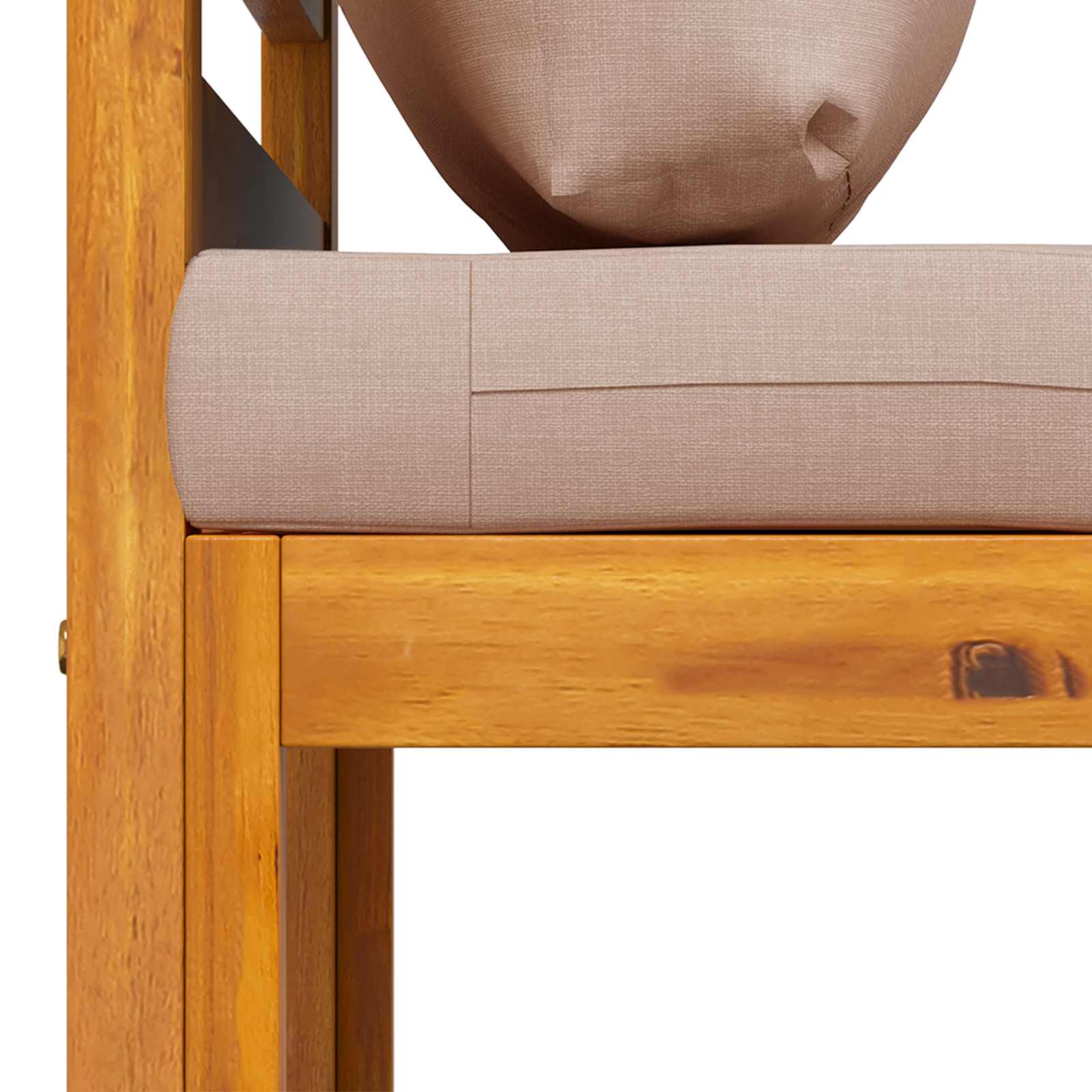 Modulaire middenbank met kussens 100 % polyester Massief Acacia image 5