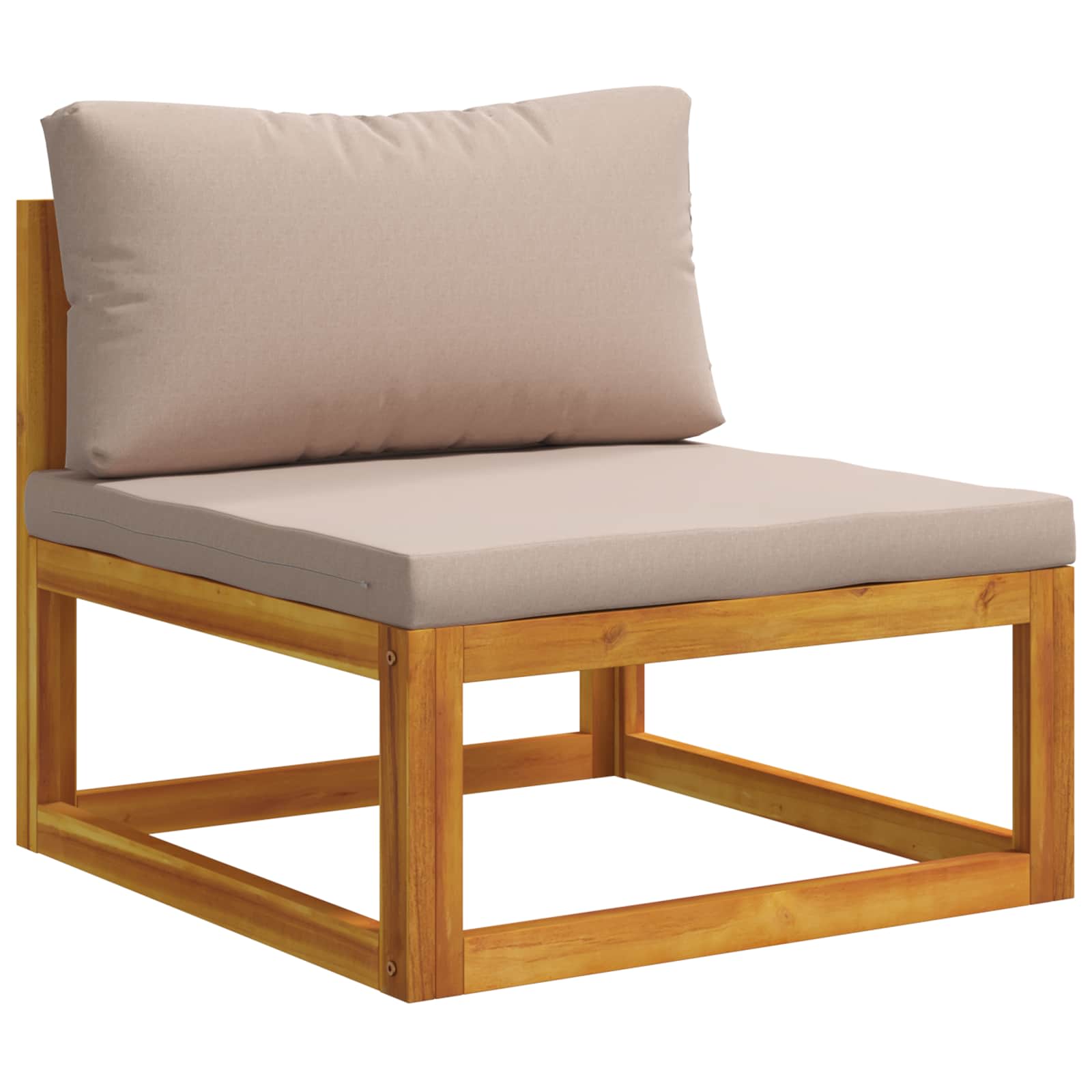 Modulaire middenbank met kussens 100 % polyester Massief Acacia image 1