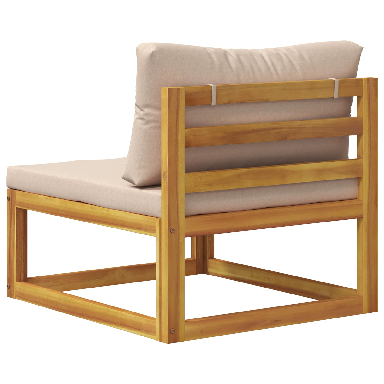 Modulaire middenbank met kussens 100 % polyester Massief Acacia image 4
