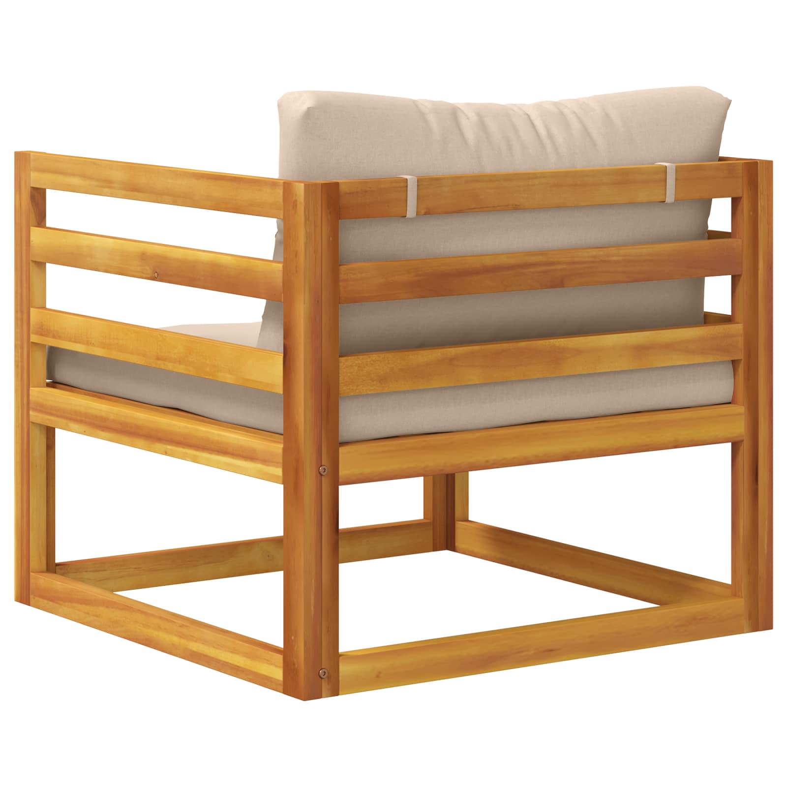 Hoekbank met kussens 100 % polyester Massief Acacia Naturel image 4