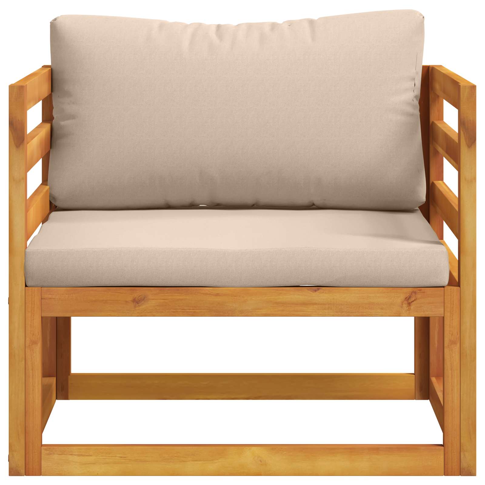Hoekbank met kussens 100 % polyester Massief Acacia Naturel image 2