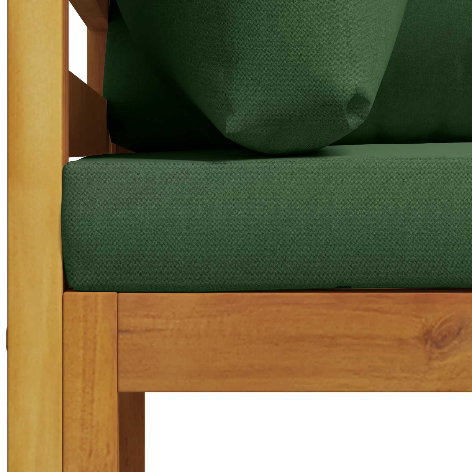 Hoekbank met kussens 100 % polyester Massief Acacia Naturel image 5
