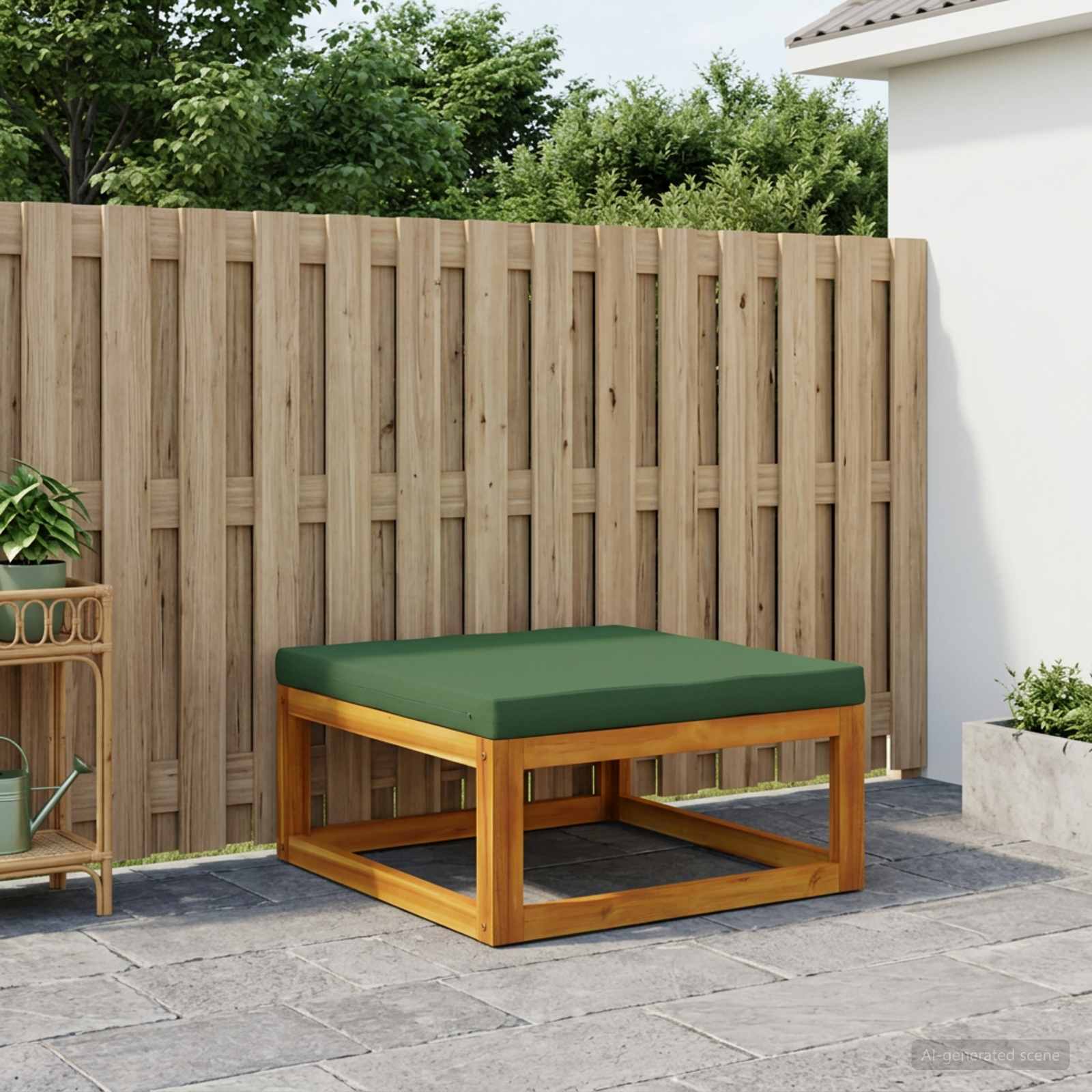 vidaXL Modulær fodskammel med hynder 100 % polyester Solid-Acacia