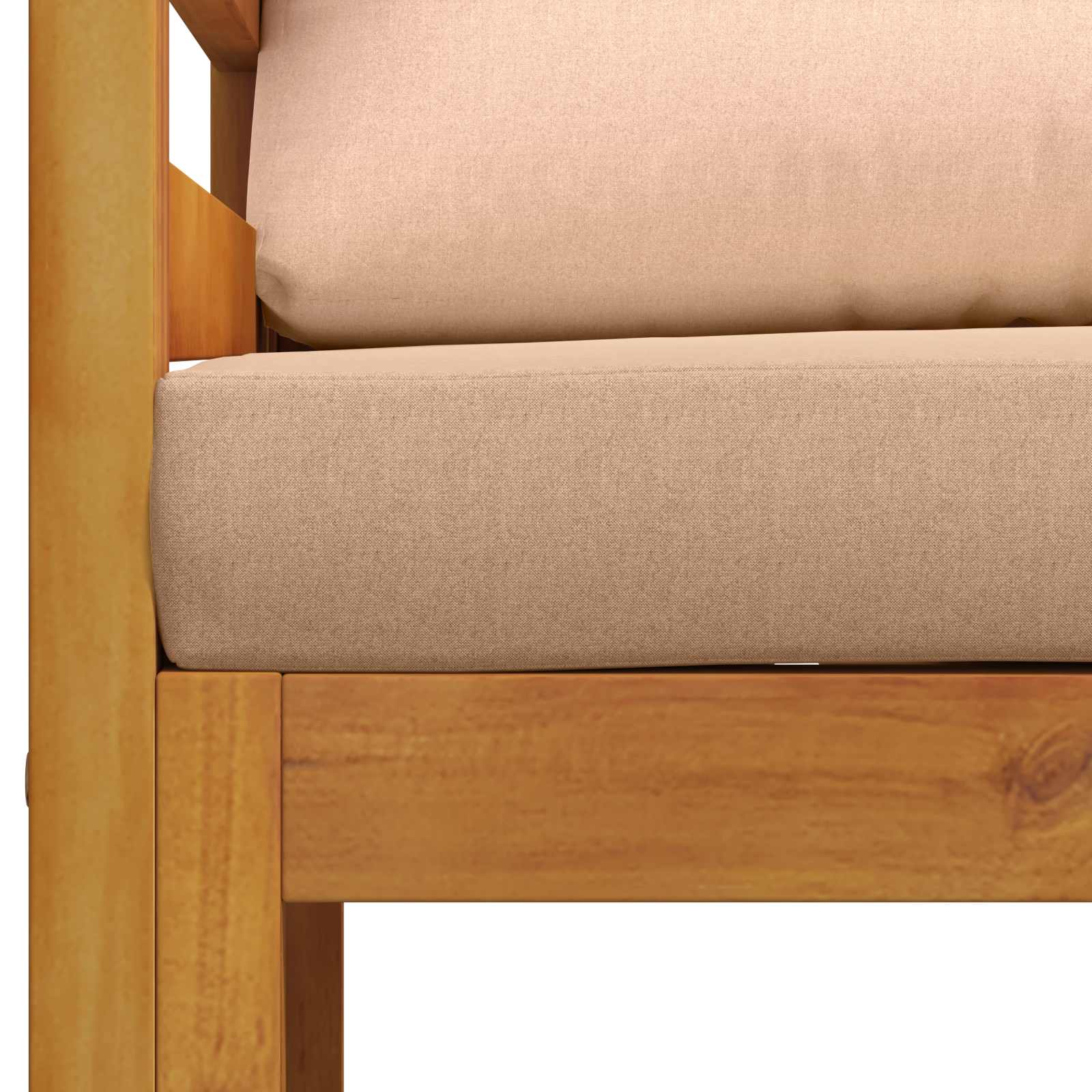 Hoekbank met kussens 100 % polyester Massief Acacia Naturel image 4