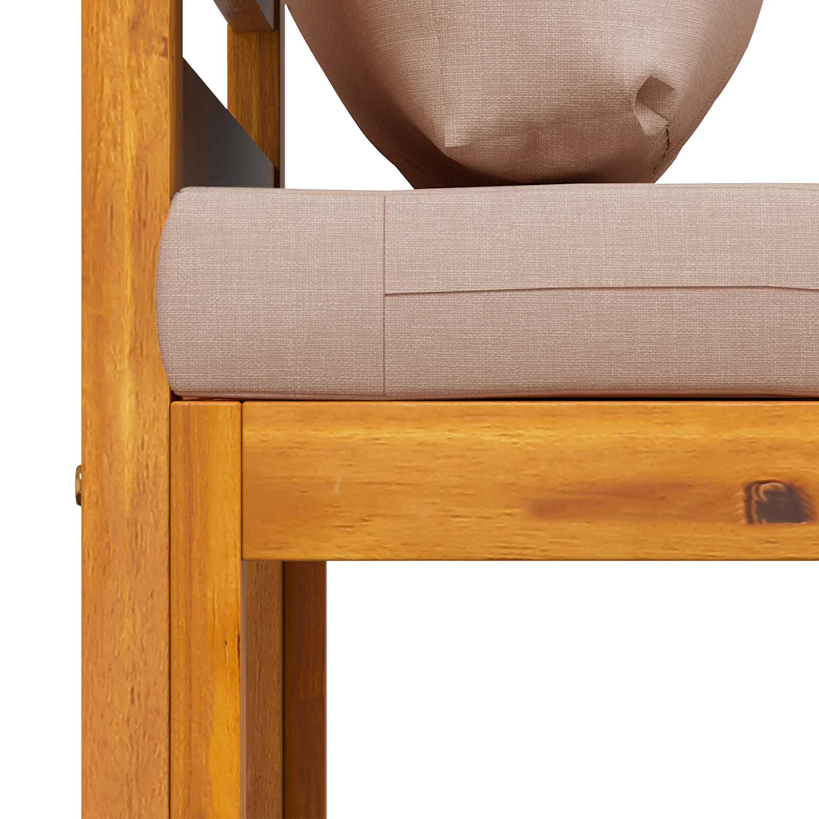 Hoekbank met kussens 100 % polyester Massief Acacia Naturel image 4