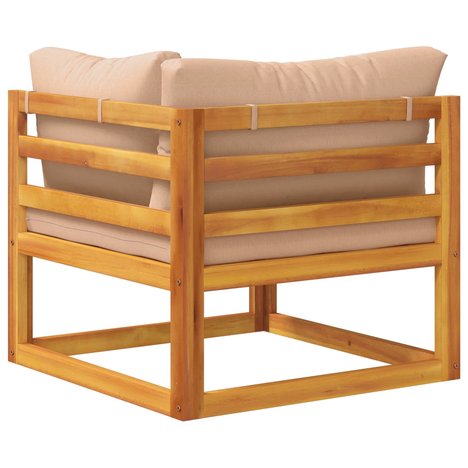 Hoekbank met kussens 100 % polyester Massief Acacia Naturel image 4