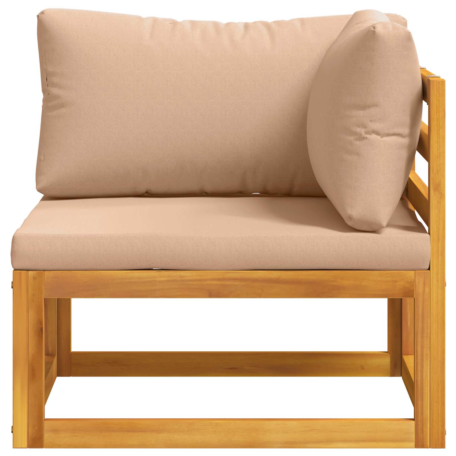 Hoekbank met kussens 100 % polyester Massief Acacia Naturel image 2