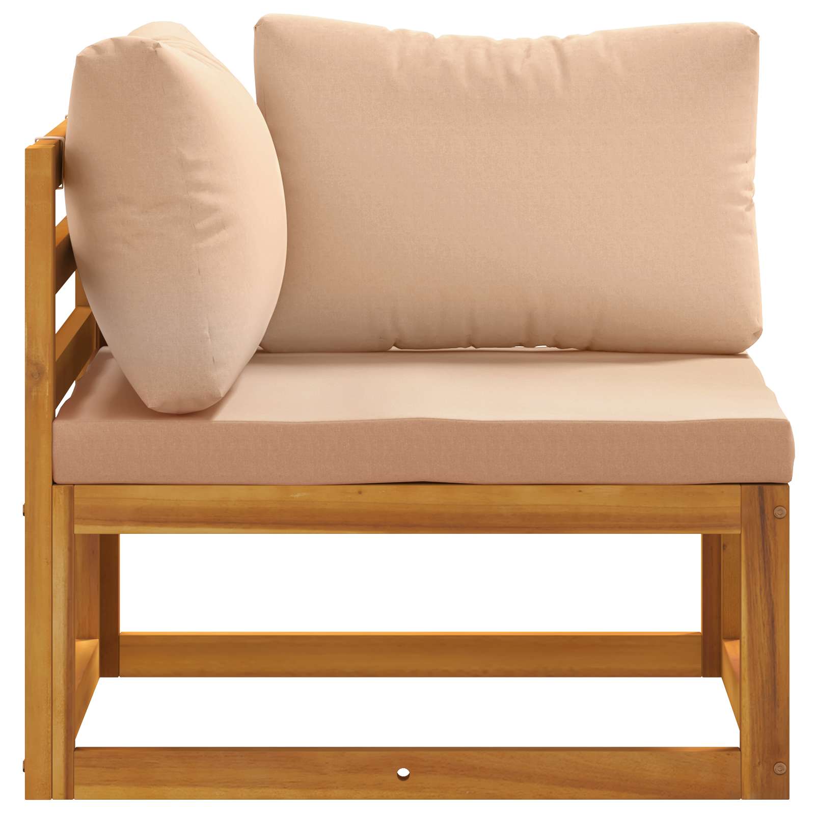 Hoekbank met kussens 100 % polyester Massief Acacia Naturel image 3