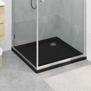 Sprchový základní tác s tečkami 80 x 80 x 4 cm ABS Černá - obrázek 1