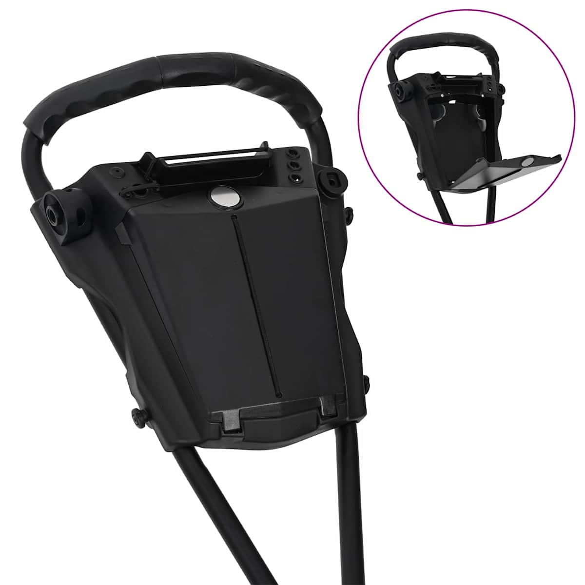 Golf Trolley Sort Jern Sammenklappelig - Billede 6