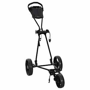 vidaXL Golfik&auml;ru Must Raud Kokkupandav