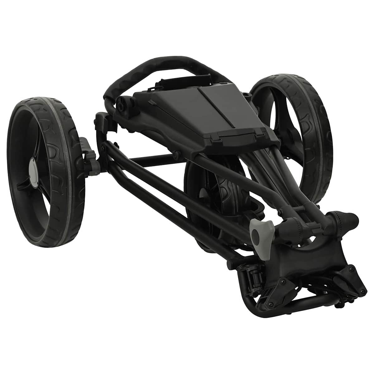 Golf Trolley Sort Jern Sammenklappelig - Billede 9