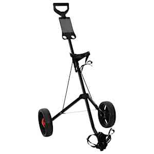 vidaXL Golfik&auml;ru Must Raud Kokkupandav
