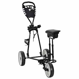 vidaXL Golfik&auml;ru koos istmega Must ja Valge Raud Kokkupandav